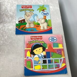 Fisher Price Little People set of 2 books Color and Shape Shop, Opposite Safari